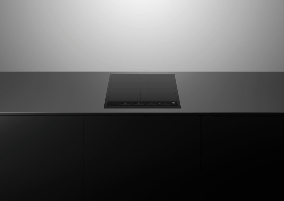 Fisher & Paykel - 24 in. Wide 4 Element Built-in Electric Cooktop, 4 Zones with SmartZone - Black