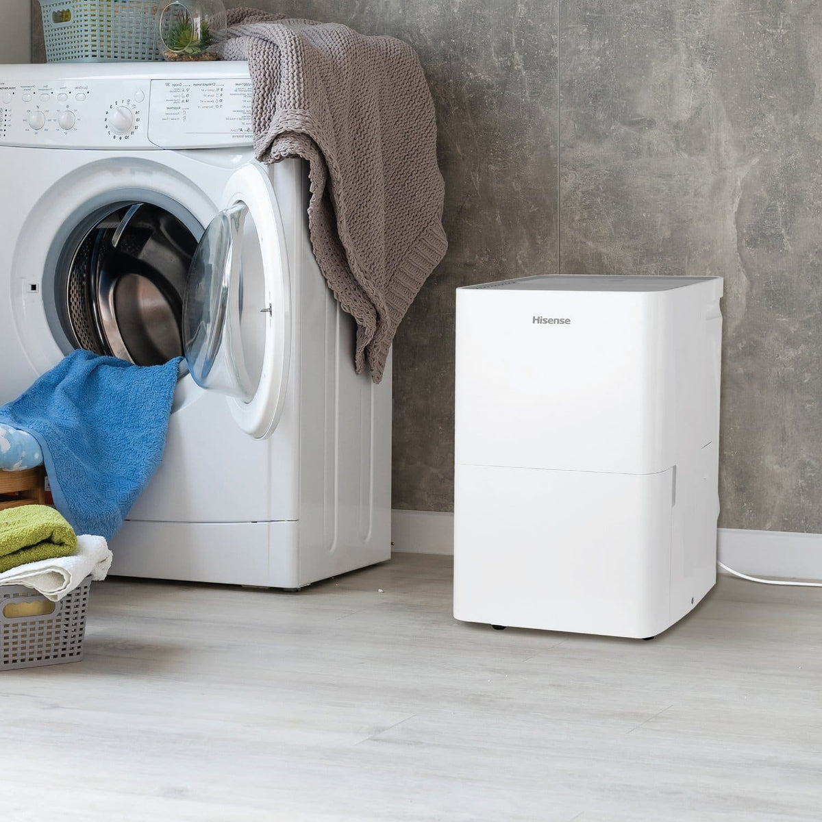 Hisense - 35 Pint 3000 Sq. Ft. 8 quarts Bucket Capacity Compact Dehumidifier with Slide-Out Bucket - White