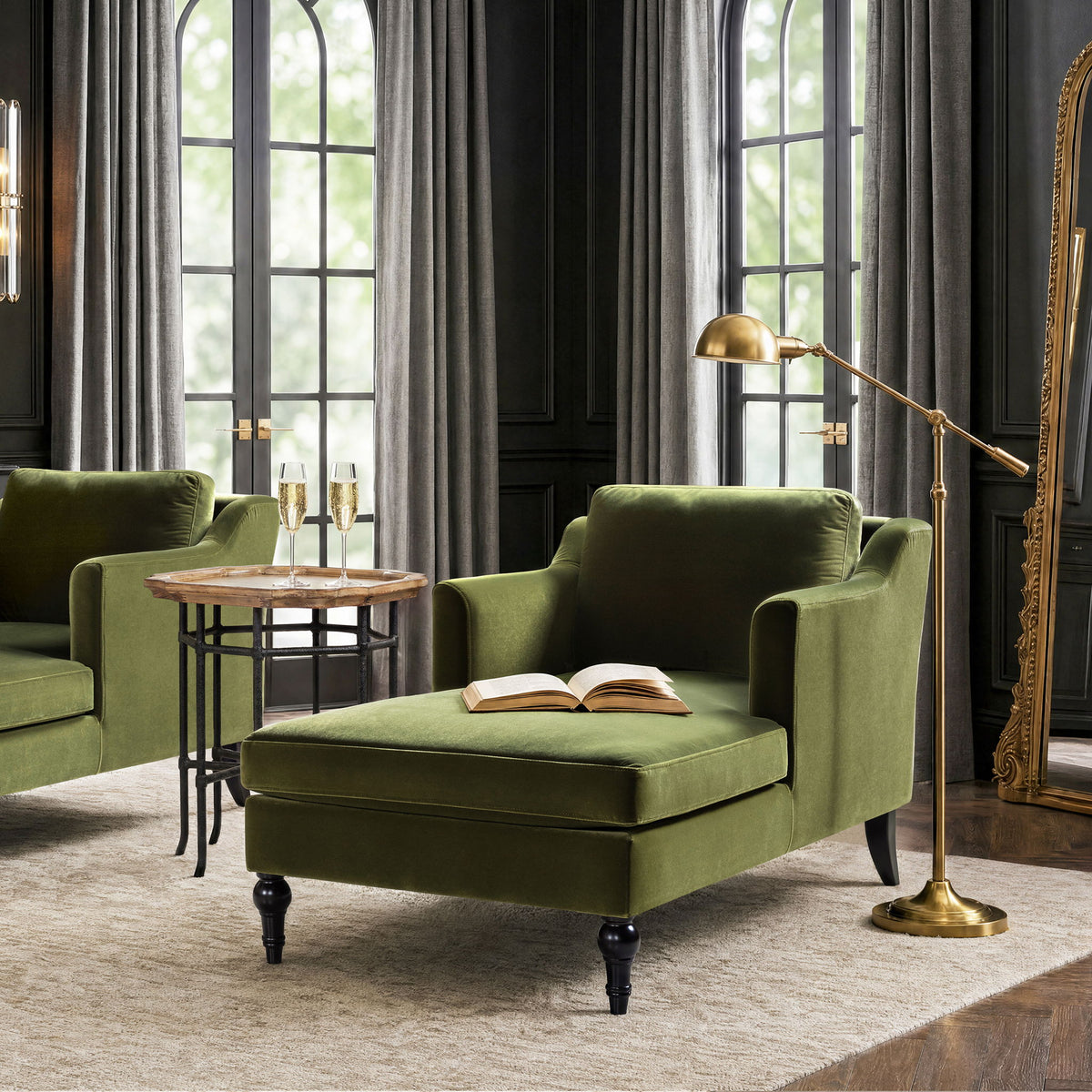 Josephine - Chaise longue tapizada