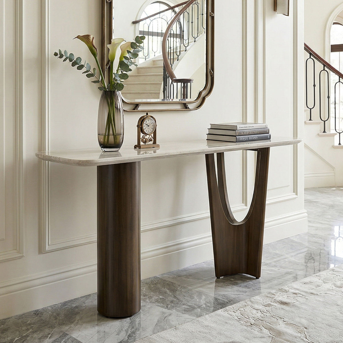Mesa consola - Bronce antiguo / Beige