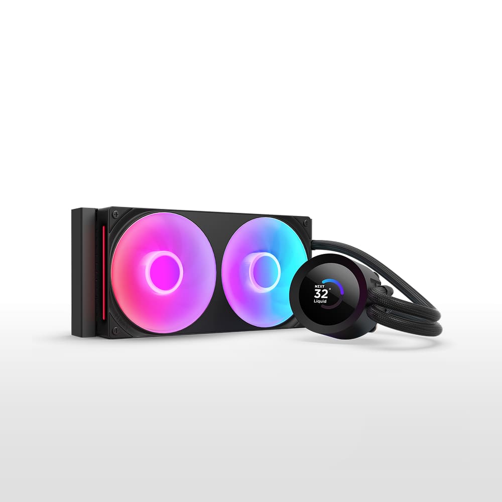 NZXT - Kraken Plus RGB 240mm Radiator CPU Liquid Cooler (1 x F240 RGB Core single-frame fan) with 1.54" Square LCD - Black