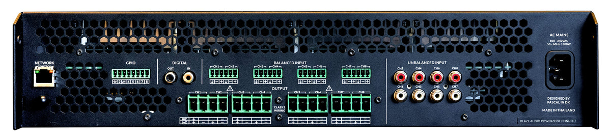 Sonance - Blaze PowerZone™ Connect 4008 – 4000 W DSP-enabled Class-D amplifier with 8 channels (Each) - Black