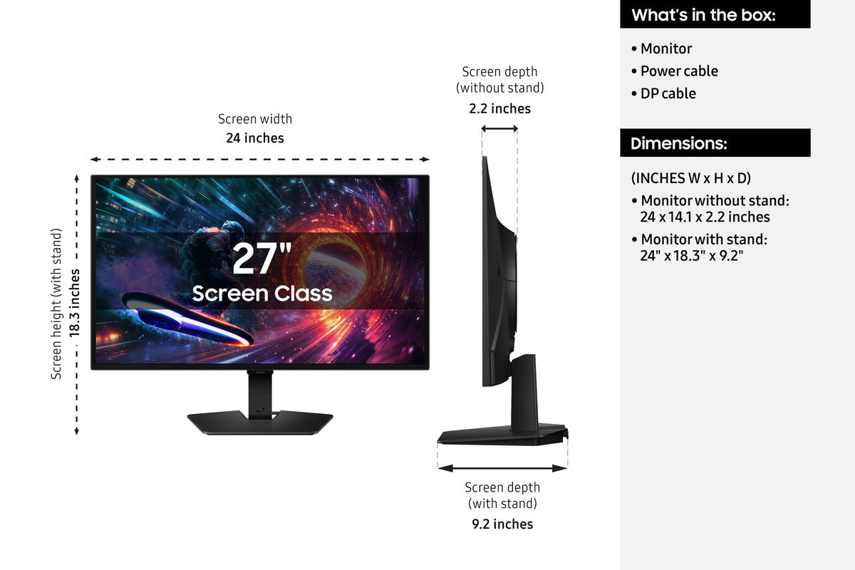 Samsung - 27" Odyssey OLED G5 (G50SF) QHD 180Hz 0.03ms G-Sync & FreeSync Compatible Glare Free Gaming Monitor - Black