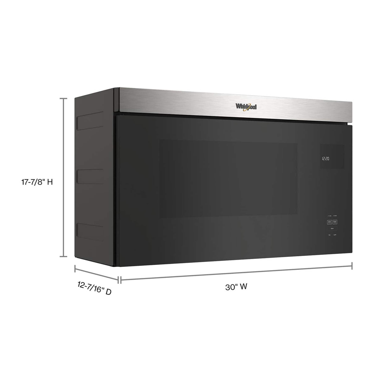 Whirlpool - 1.1 Cu. Ft. Over-the-Range Microwave with Flush Built-in Design - Stainless Steel