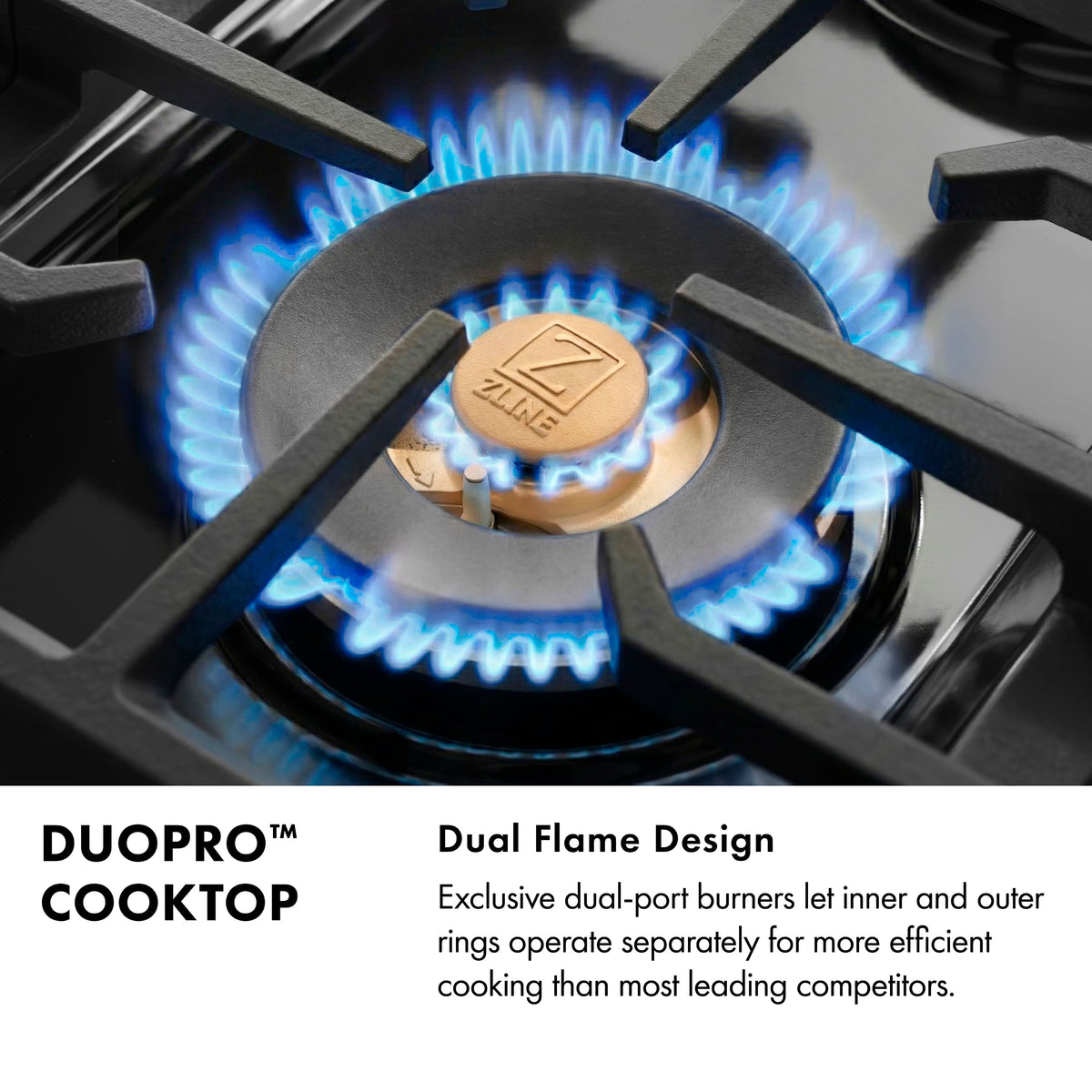 ZLINE - 36 in. Wide 6 Burner Autograph 5.2 Cu. Ft. Freestanding Paramount DuoPro Gas Range with Champagne Bronze Helix Handle - Black Stainless Steel