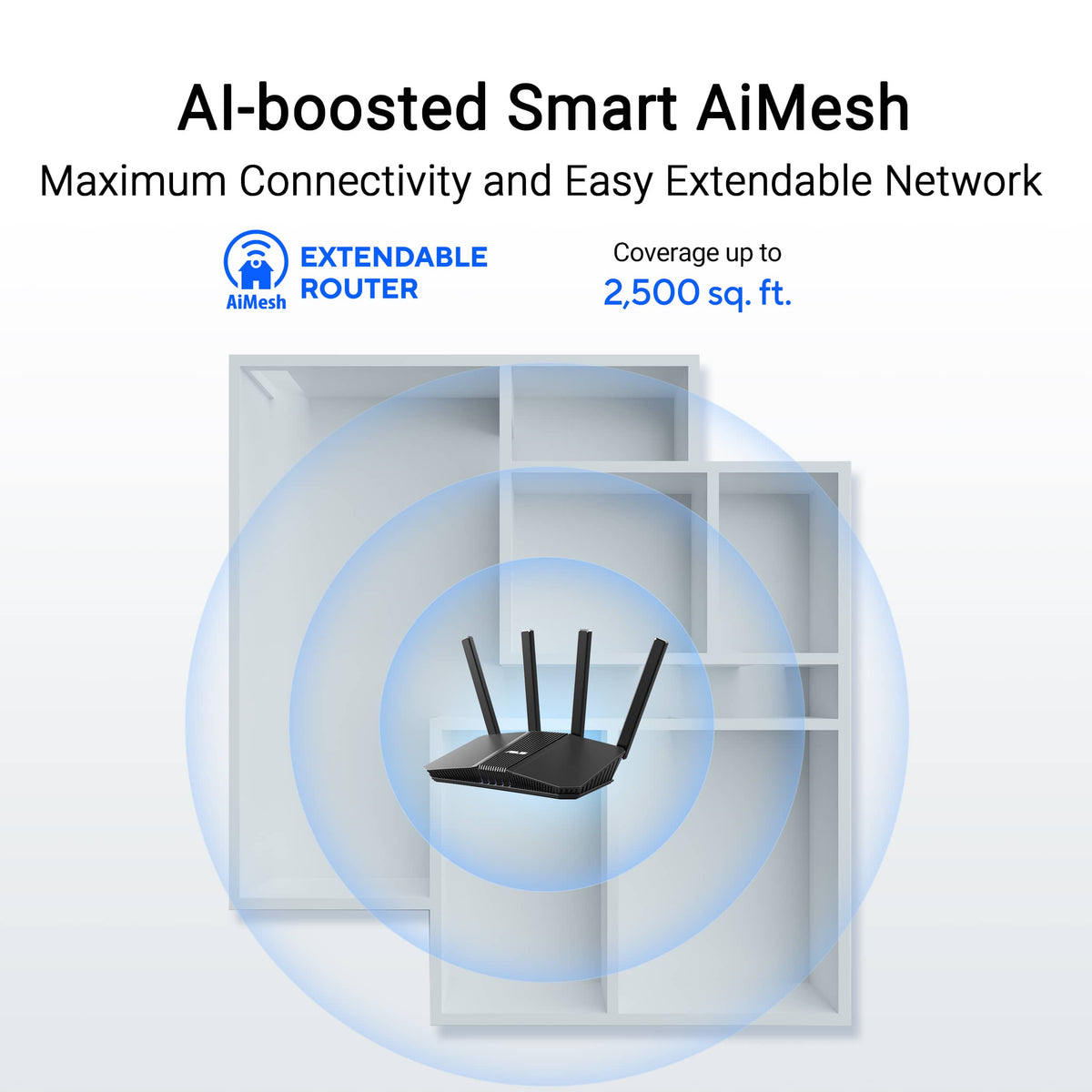 ASUS - RT-BE82U BE6500 Dual-Band Wi-Fi 7 Router - Black