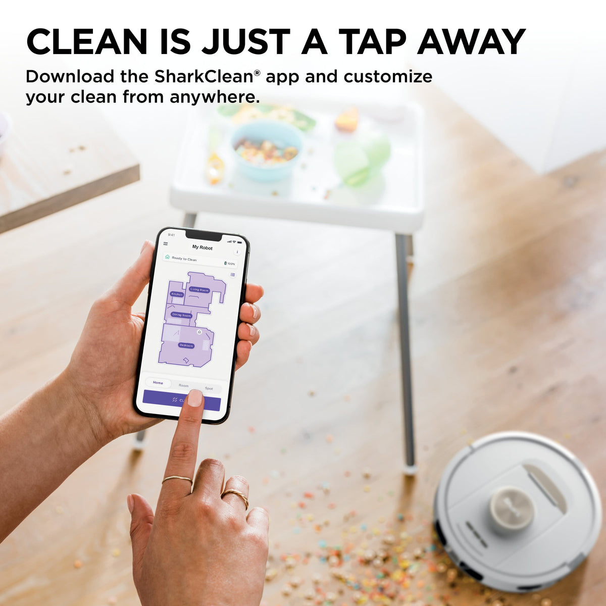 Shark - Stratos 2-in-1 Robot Vacuum & Mop With 25+ Hands-Free Features & NeverTouch Self-Cleaning Base - White