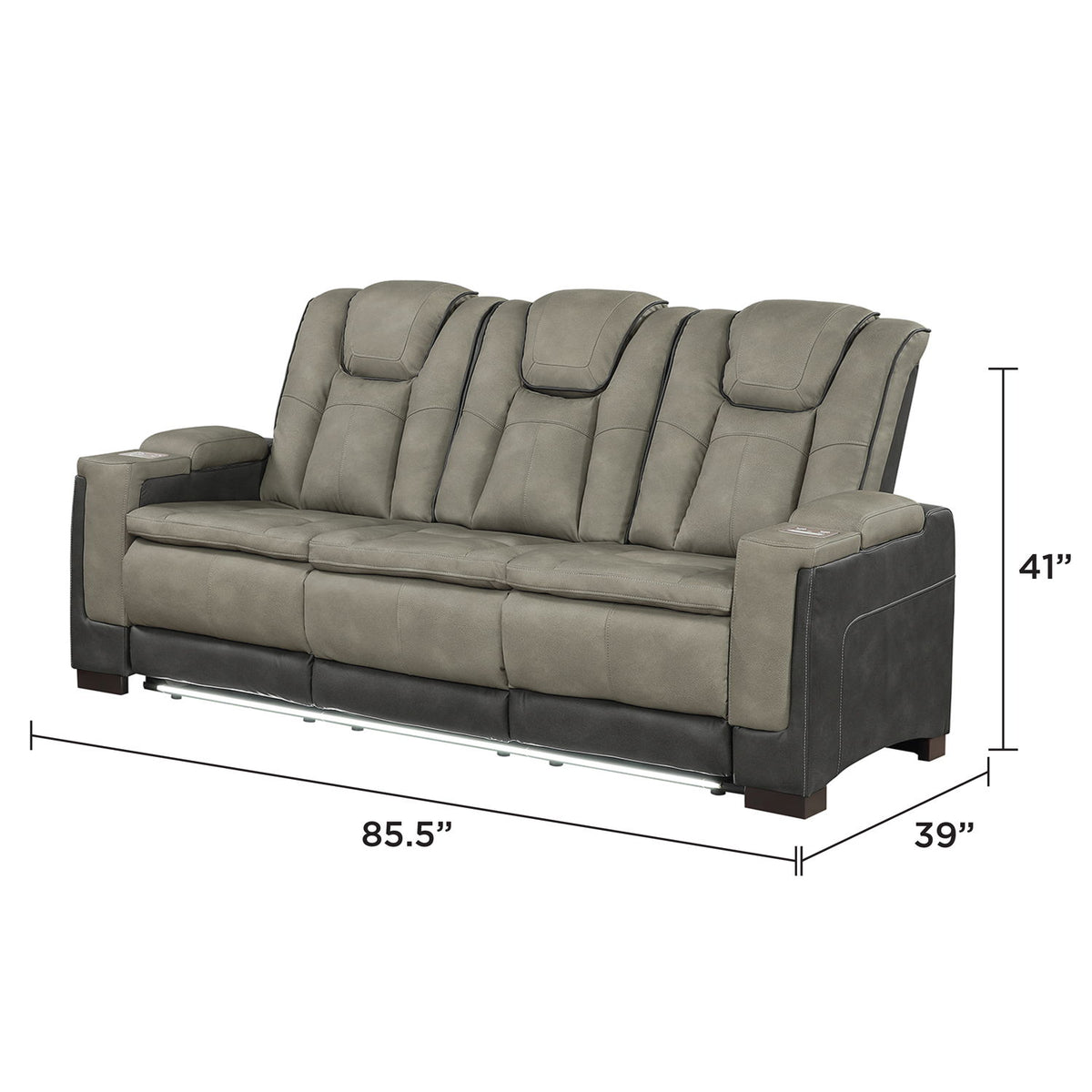 Bruno - Sofá reclinable eléctrico con iluminación LED