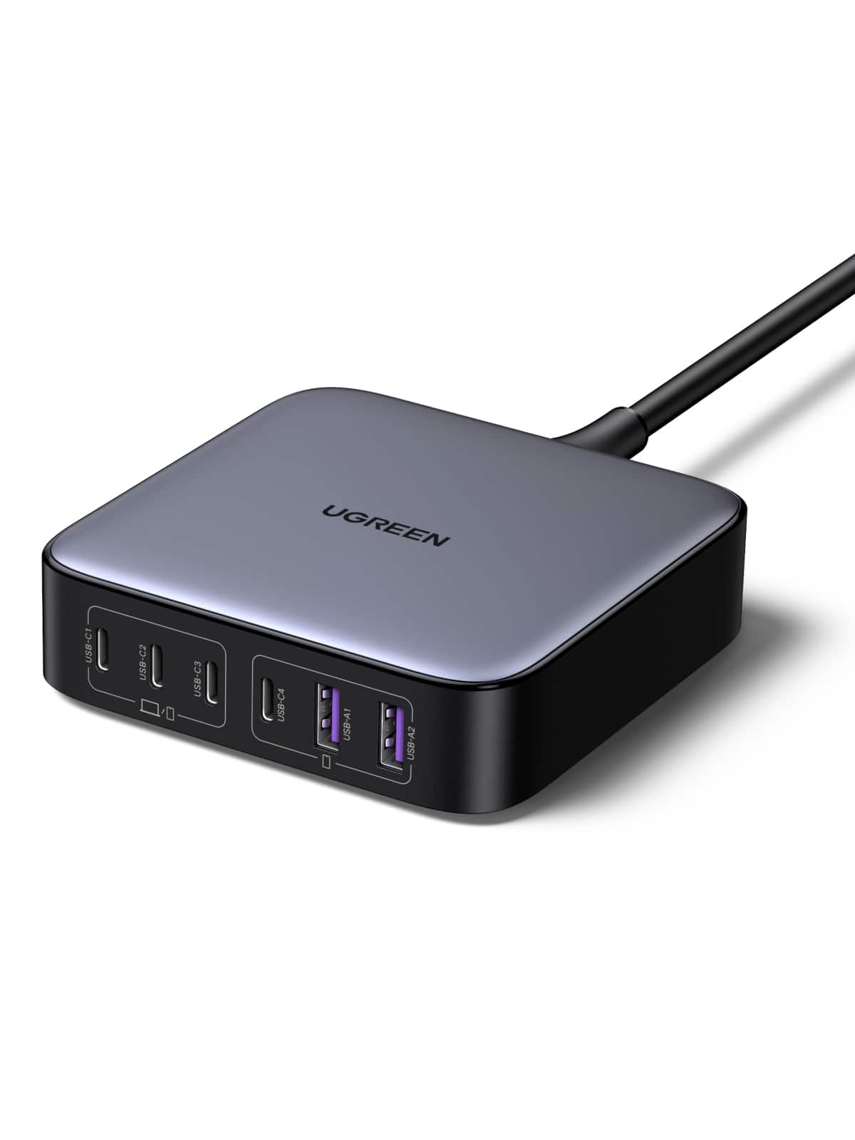 UGREEN - Nexode 6-Port 200W GaN Charging Station, USB-C Fast Charging Desktop Charger  for Laptops, Tablets, Cell Phones - Black