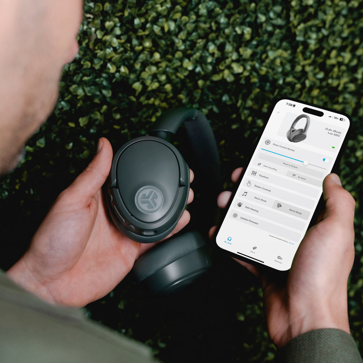 JLab - JBuds Lux ANC Wireless Bluetooth Over-Ear Headphones with Active Noise Cancelling, Spatial Audio & 70+ Hour Battery - Sage