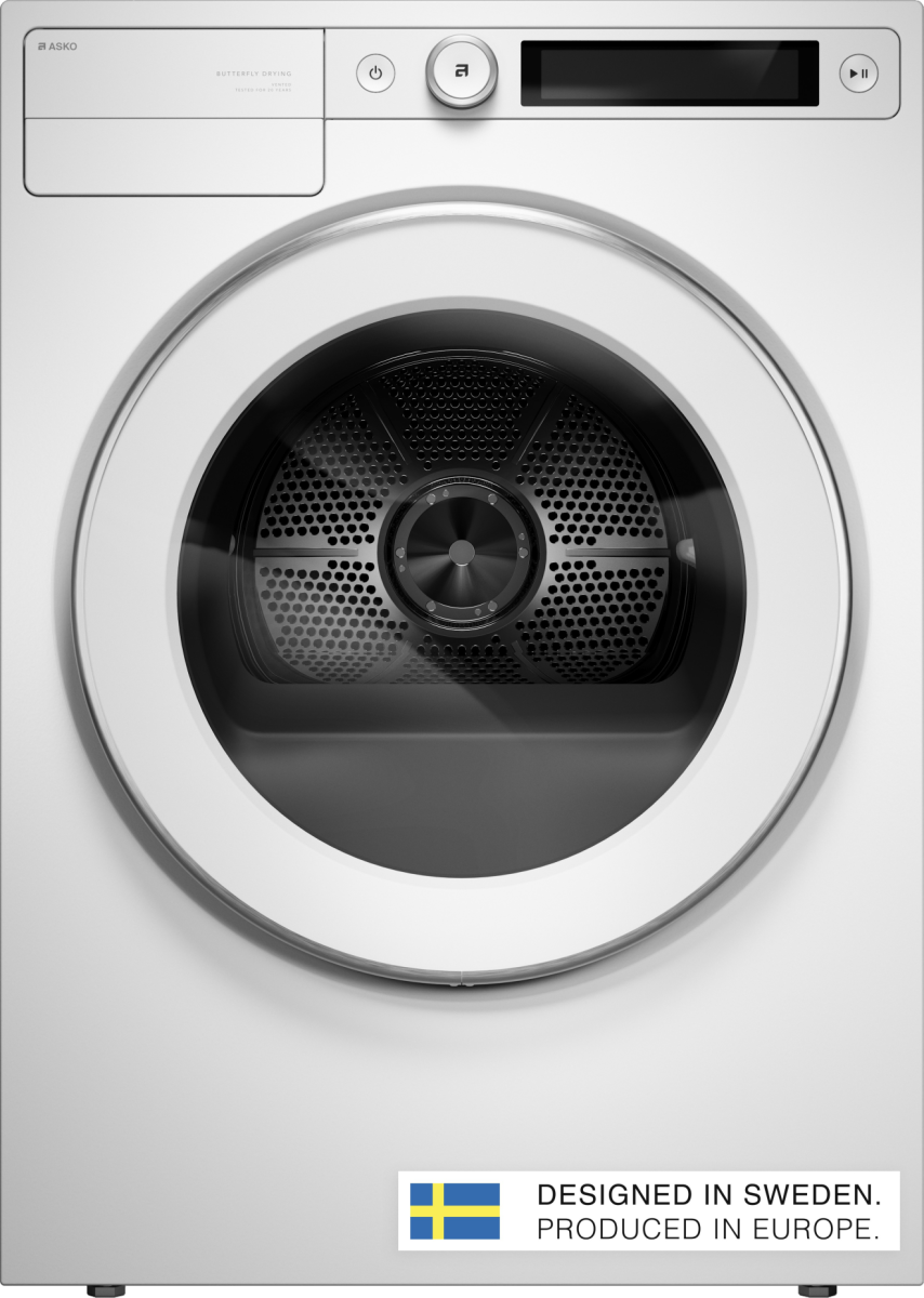 Asko - 5.2 cu. ft. Stackable Electric Vented Dryer - Butterfly Drying System, Soft Drum Technology, 18 Programs – - White