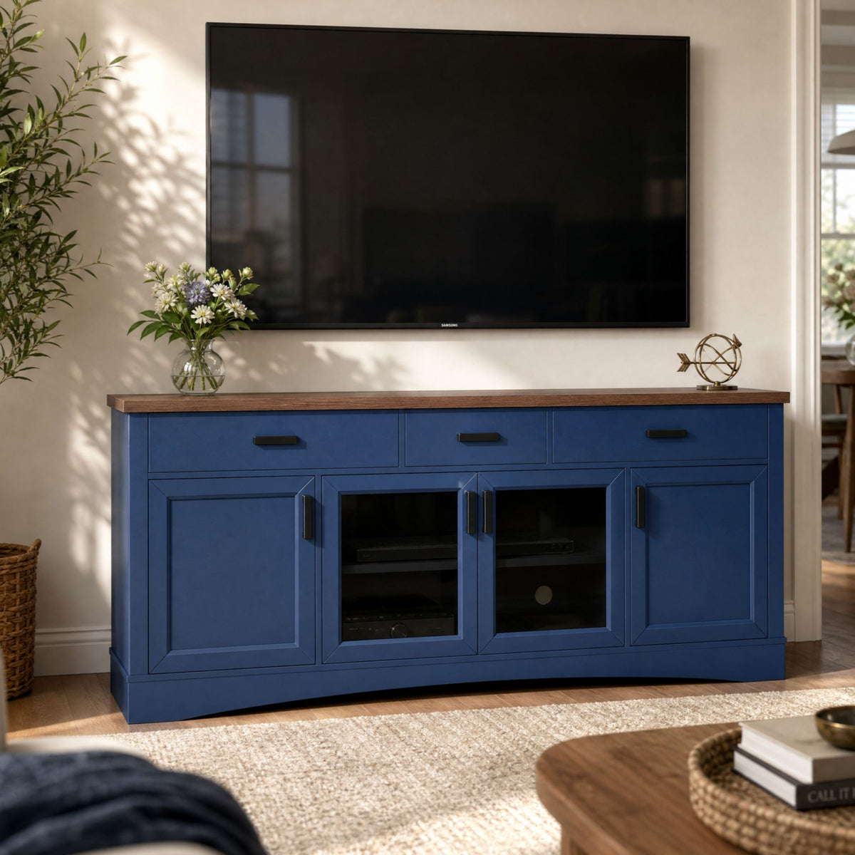 Mueble de TV moderno y estantes ajustables