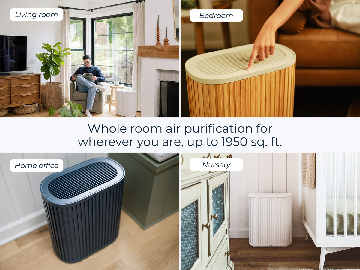 The Windmill Air Purifier Max, Smart 3-in-1, Ultra-Quiet, Medical Grade HEPA, Large Rooms up to 1950 Sq Ft - Bamboo