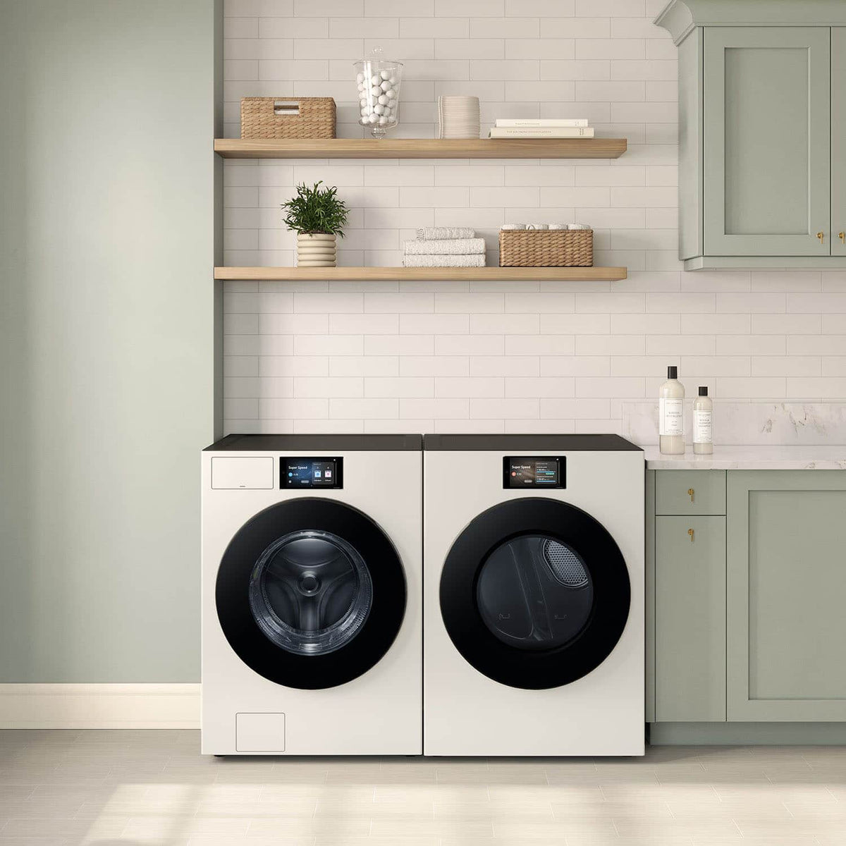 Samsung - 7.6 cu. ft. Bespoke AI Ultra Capacity Front Load Electric Dryer with AI Home and AI OptiDry+ - Ivory