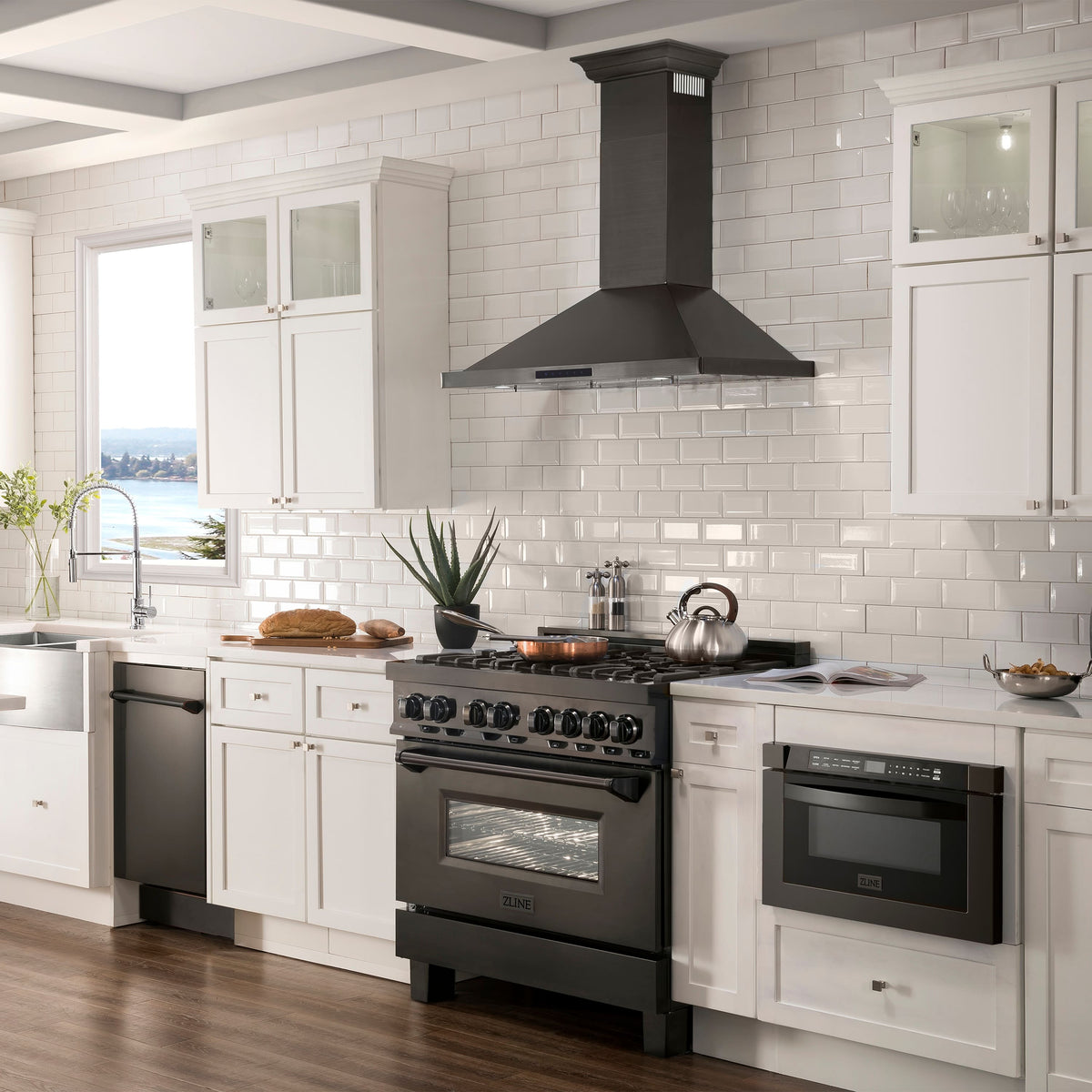 ZLINE - 30 inches - Externally Vented - Wall Range Hood - Black Stainless Steel