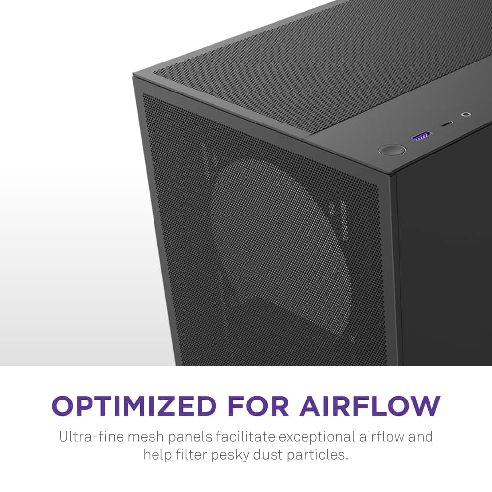 NZXT - H5 Flow 2024 Compact ATX Mid-Tower Airflow PC Case - Black