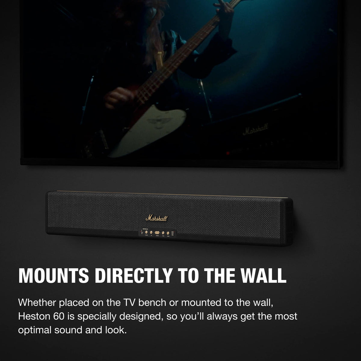 Marshall - Heston 60 5.1 Channel Soundbar with Dolby Atmos Immersive Sound for TV / Movies / Music - Black