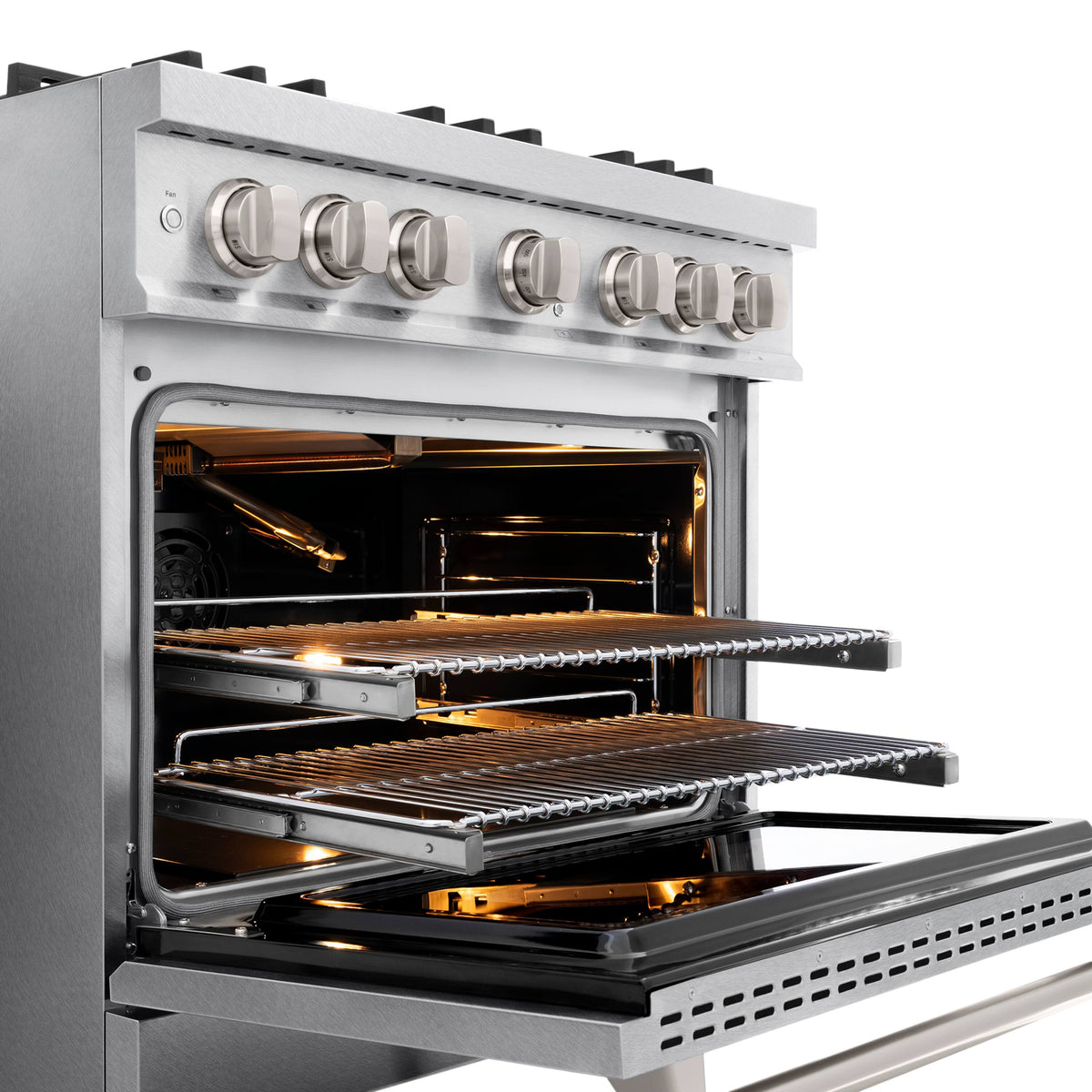 ZLINE - 36 in. 5.2 cu. ft. Classic Freestanding Gas Range with 6 DuoPro Burners and Convection Oven in Satin Stainless Steel - Satin Stainless Steel