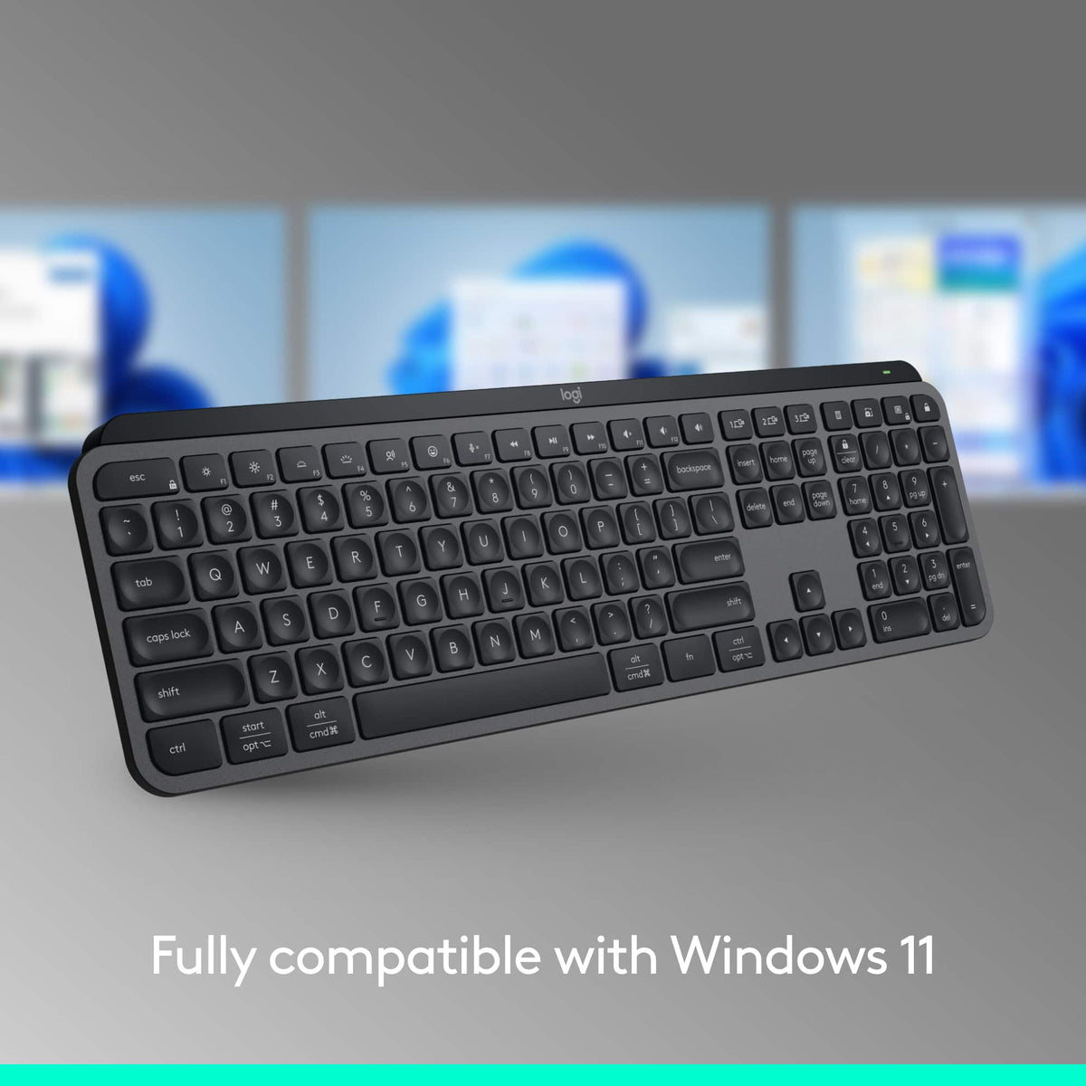 Logitech - MX Keys S Universal Full-size Wireless Scissor Keyboard for PC and Mac with Backlit keys - Black
