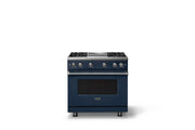 Viking - 36 in. Wide Pro 5 Series 5.1 Cu. Ft. Freestanding Sealed 4 Burner LP Gas Convection Range w. Griddle - Slate Blue - Slate Blue