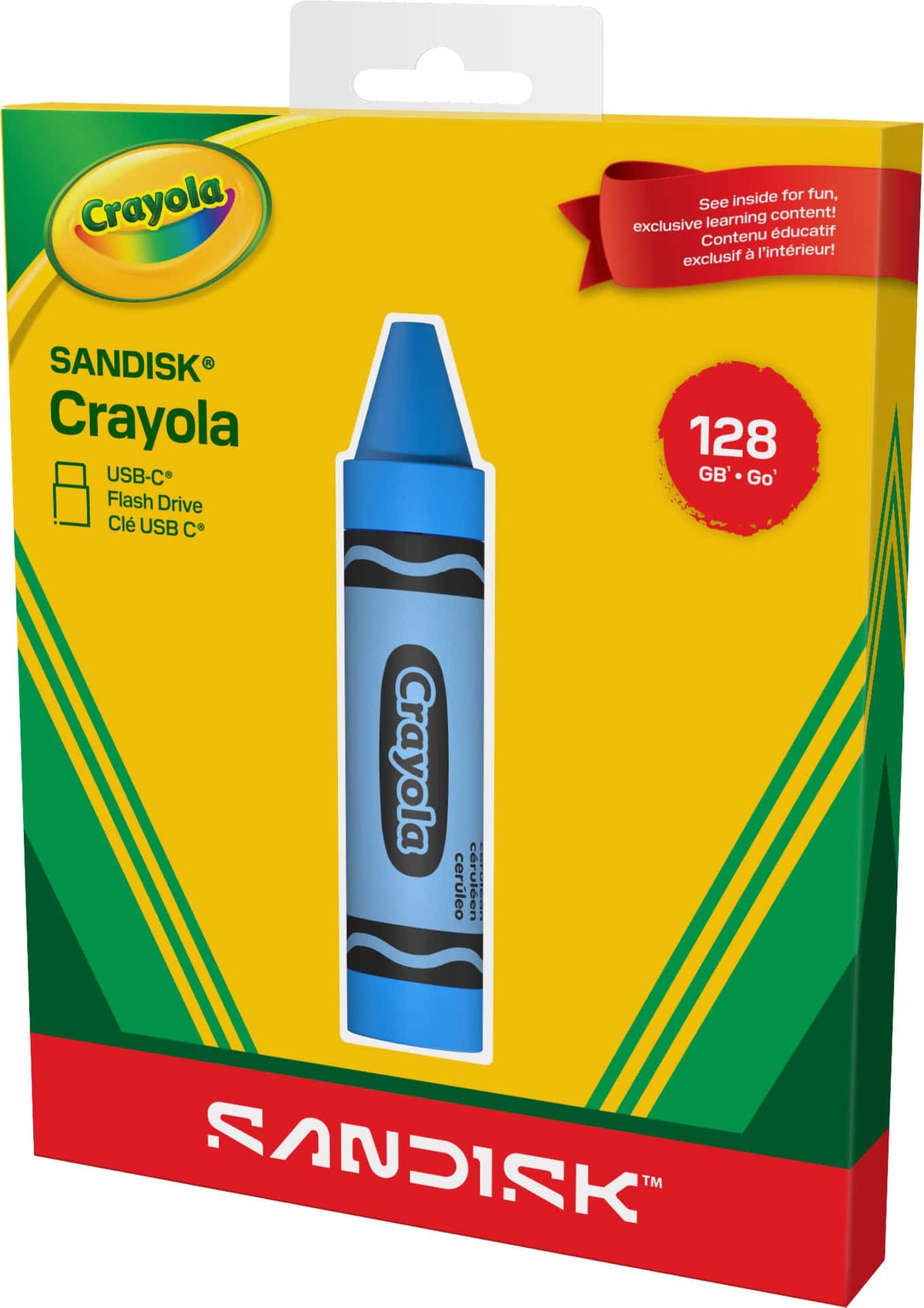SANDISK - 128GB Crayola USB-C Flash Drive, Cerulean - Blue