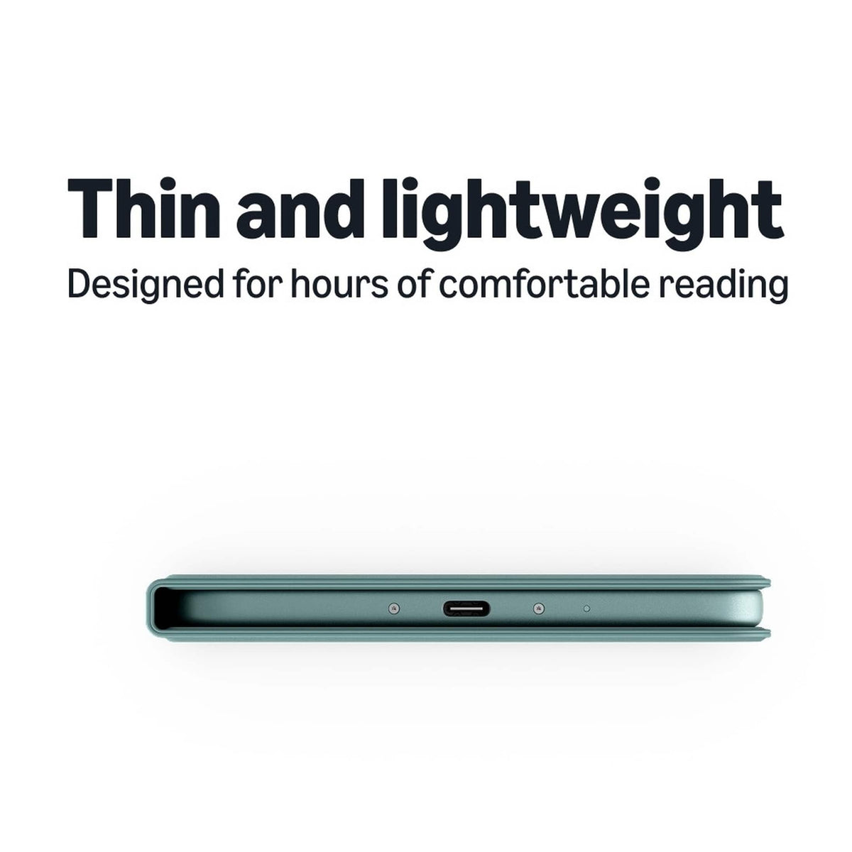 All-New Amazon Kindle Aluminum Slim Cover w/ Magnetic Attach, Lightweight, Foldable Protective Case, Plant-Based Leather - Seaglass Green