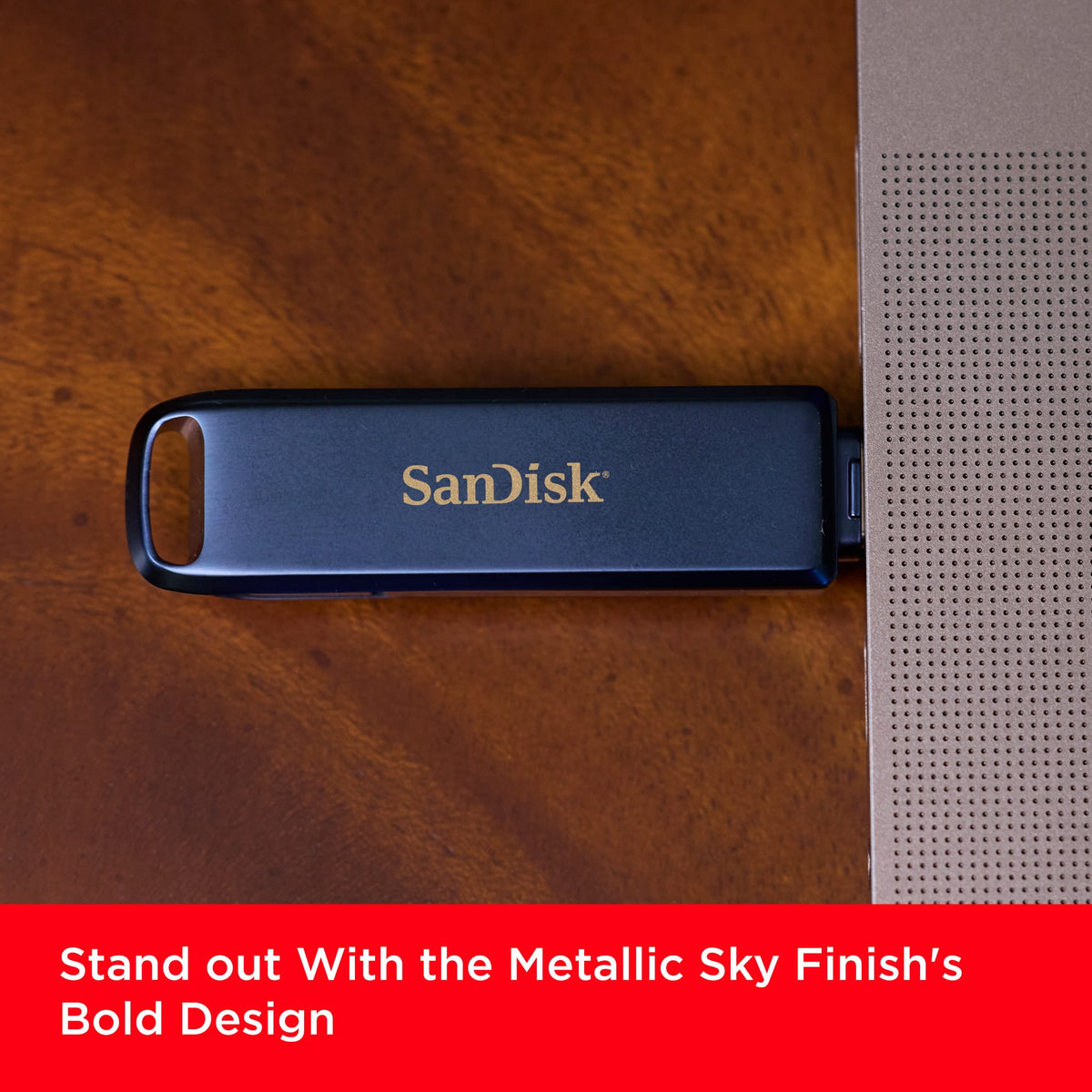 SANDISK - 256GB USB Flash Drive for iPhone Lightning and USB Type-C Metallic Sky - Blue