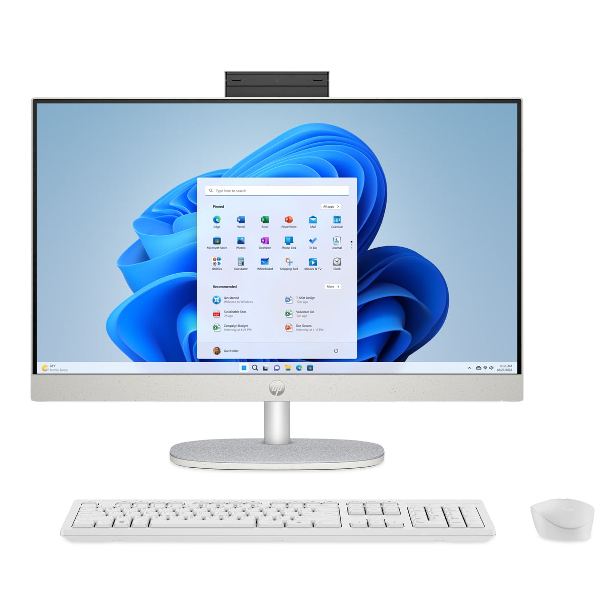 HP - 23.8" Full HD Touch-Screen All-in-One with Adjustable Height - Intel Core i5 1334U 2023 - 8GB Memory - 512GB SSD - Shell White