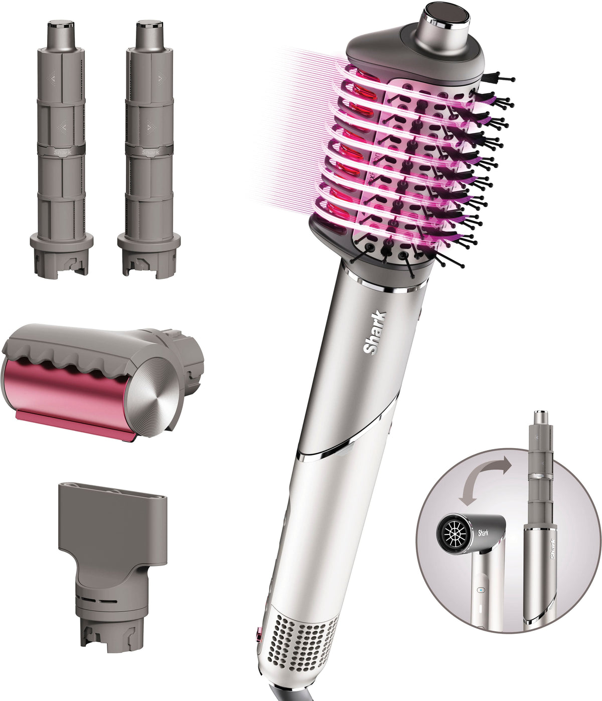 Shark - FlexFusion Air + Ceramic Styling & Drying System with Scalp Shield Mode - Metallic Mist