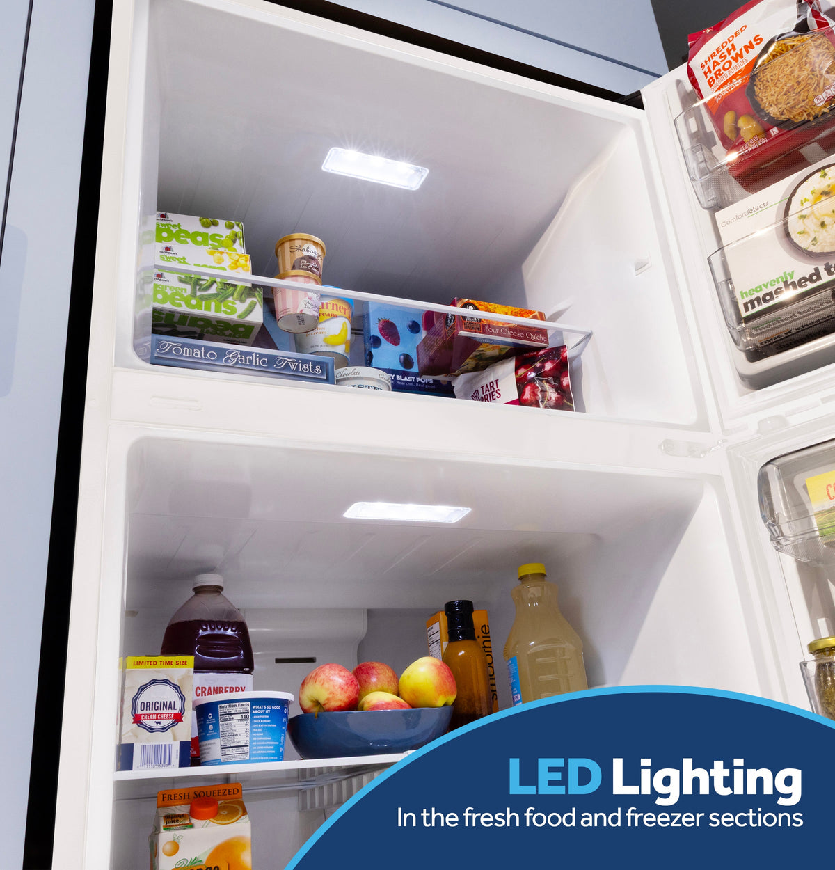 GE - 30 in. Wide 21 Cu. Ft. Freestanding Garage Ready Top Freezer Refrigerator with Bright LED Lighting - White