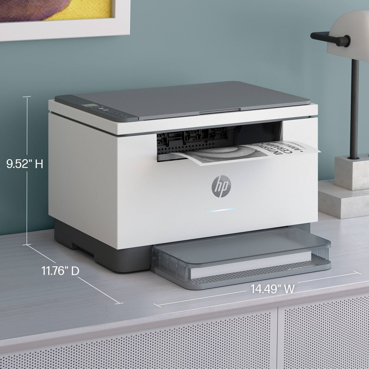 HP - LaserJet M234dw Wireless AI-Enabled Black-and-White Laser Printer - White & Slate