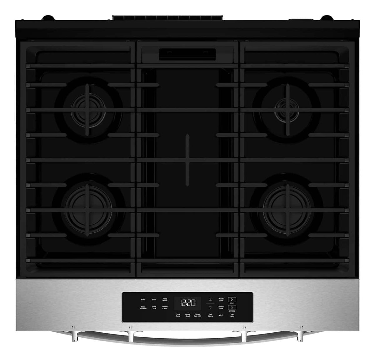 Whirlpool - 30 in. Wide 4 burners 5.0 cu. ft. Freestanding Slide-In Gas Range with No Preheat and Slow Cook Modes - Stainless Steel