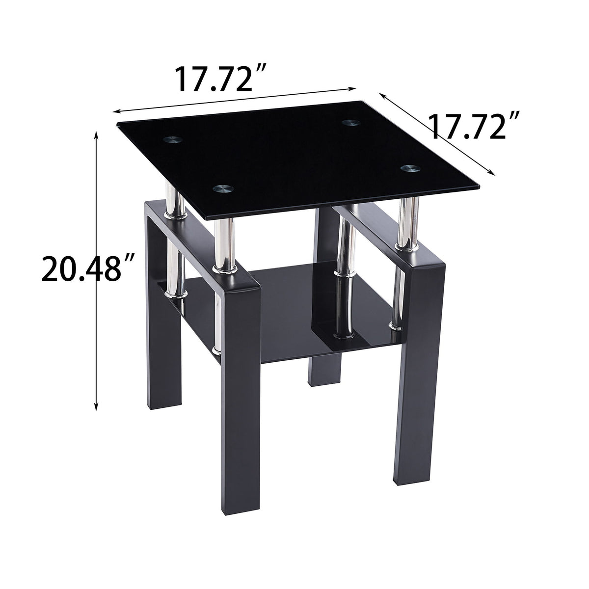 Tempered Glass Table With Storage