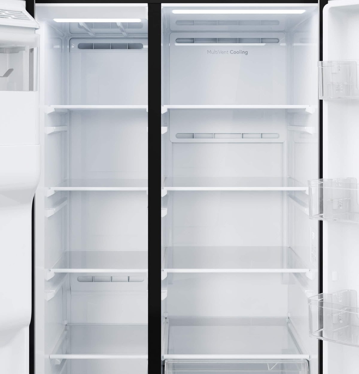 GE - 36 in. Wide 23.6 Cu. Ft. Counter Depth Side-By-Side Refrigerator with Extra Tall Dispenser and In-Door Icemaker - Black