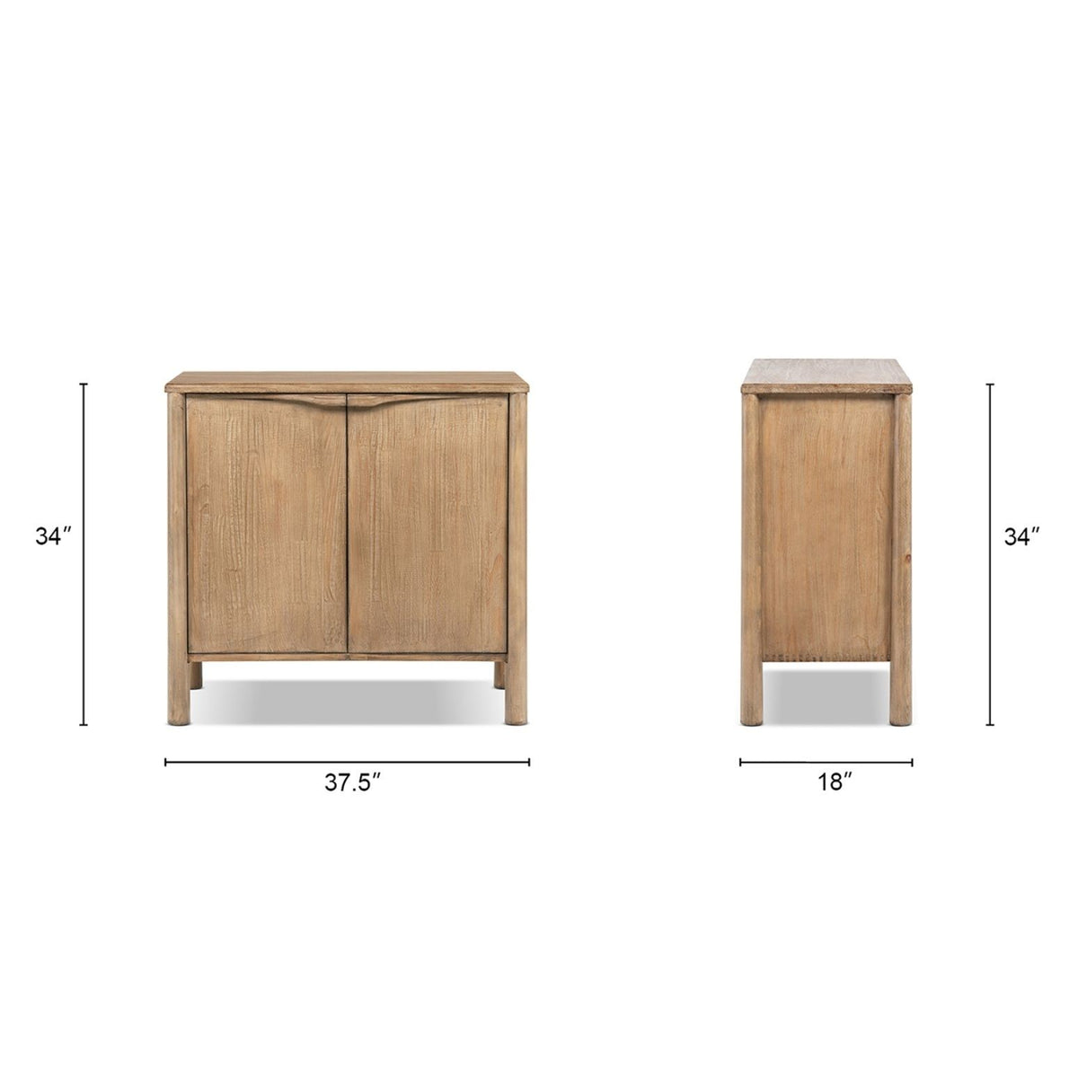 Nolan - Gabinete decorativo de 2 puertas - Marrón antiguo