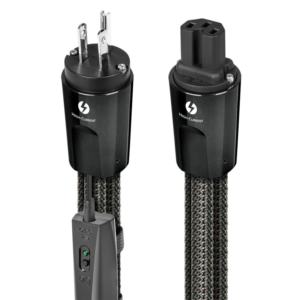 AudioQuest - Thunder High (Variable) Current 6.75' Power Cable with C13 to 3-Prong Wall Plug Connectors - Black