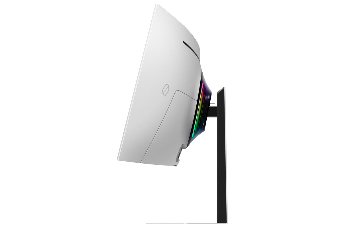 Samsung - 49" Odyssey OLED G9 Curved Dual-QHD 240Hz FreeSync Prem Pro and G-Sync Compatible Smart Glare Free Gaming Monitor - Silver
