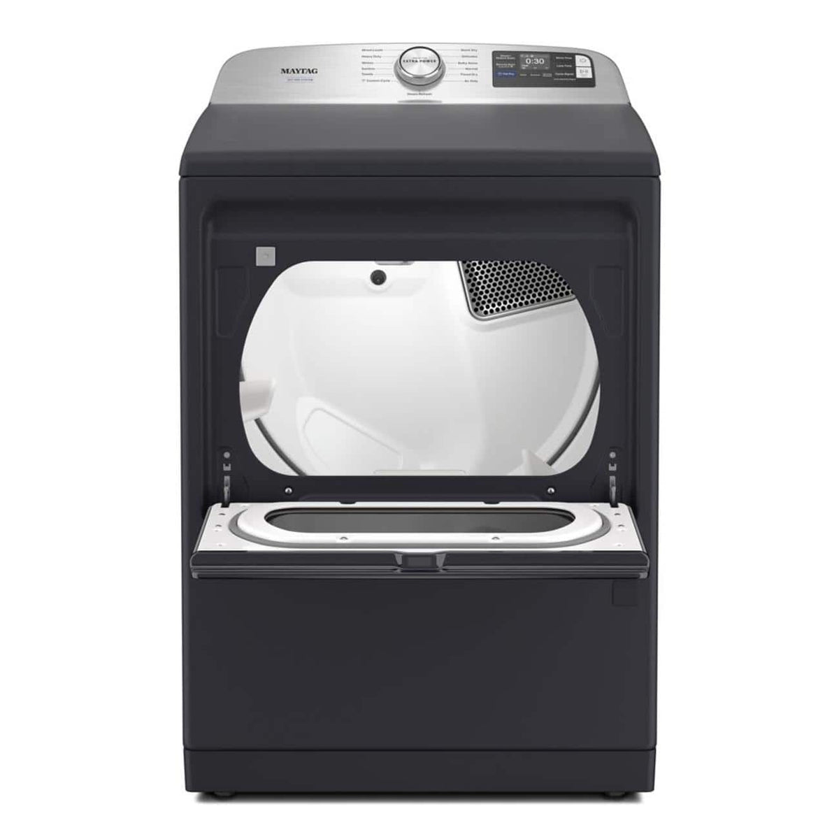 Maytag - 7.4 Cu. Ft. Pet Pro Top Load Electric Dryer with Extra Power and Sanitize Cycle - Midnight Steel