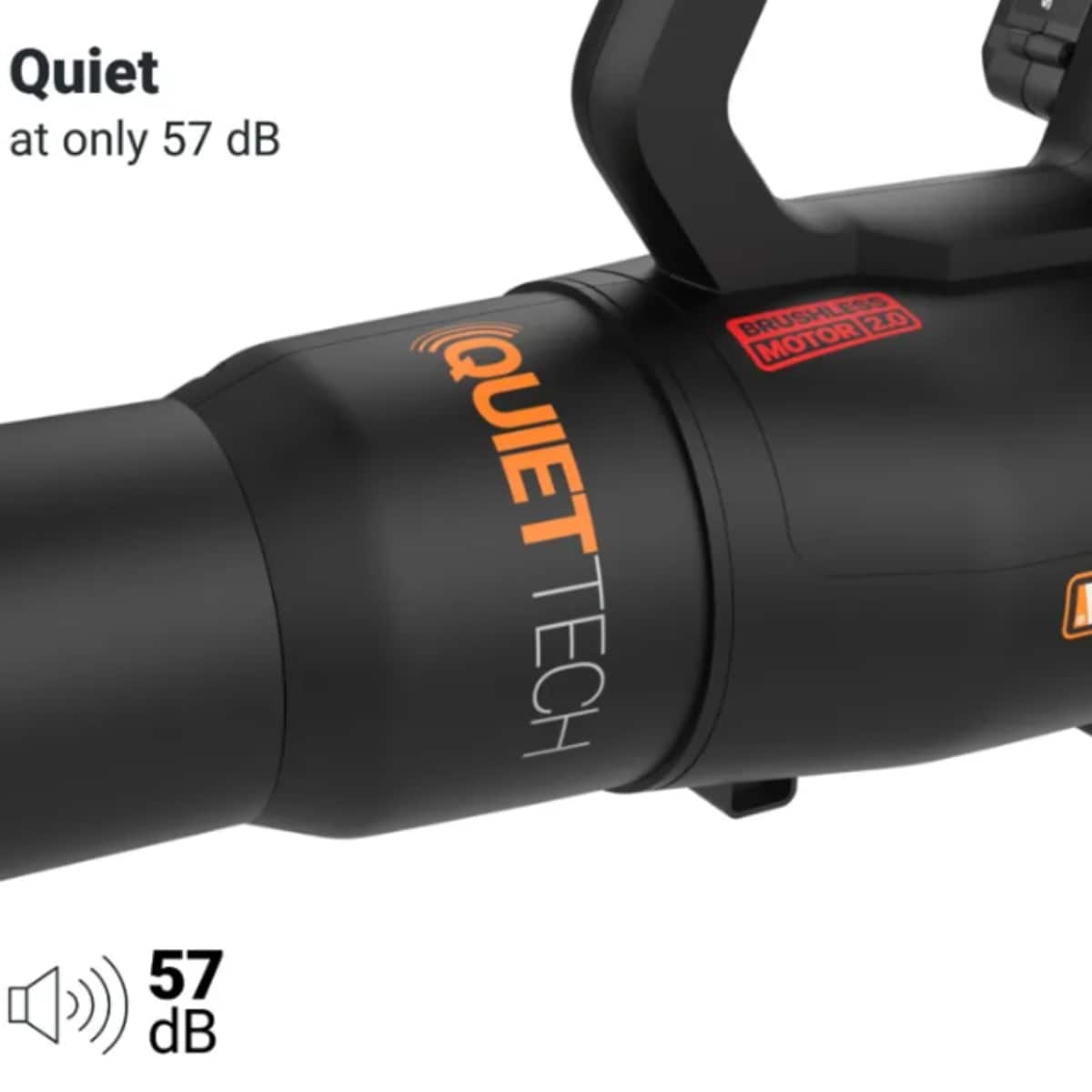 WORX - Nitro WG581 40V 4.0Ah Cordless 530 CFM QuietTech Blower – Batteries and Charger Included - Black