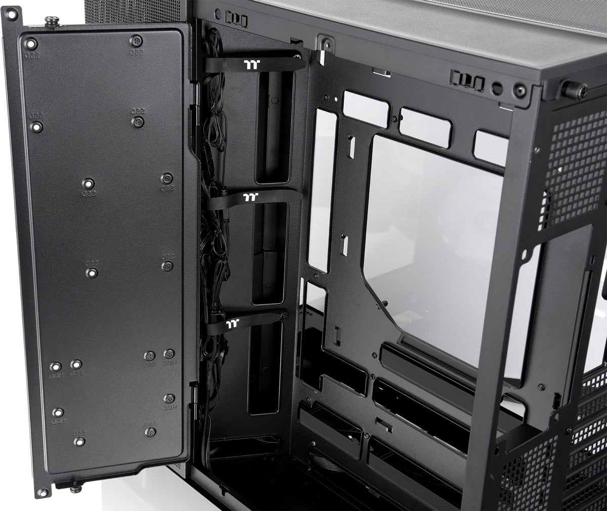 Thermaltake - View 380 XL TG ARGB Dual-Chamber Chassis with Hidden-Connector Motherboard Support ATX Mid Tower PC Case - Black