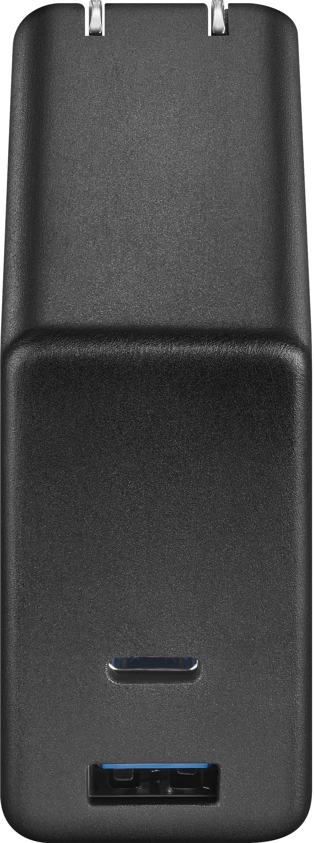Best Buy essentials™ - 100W Dual Port USB-C and USB Wall Charger for MacBook Pro, iPad, iPhone, Apple Watch, Smartphones & other USB-C Devices - Black