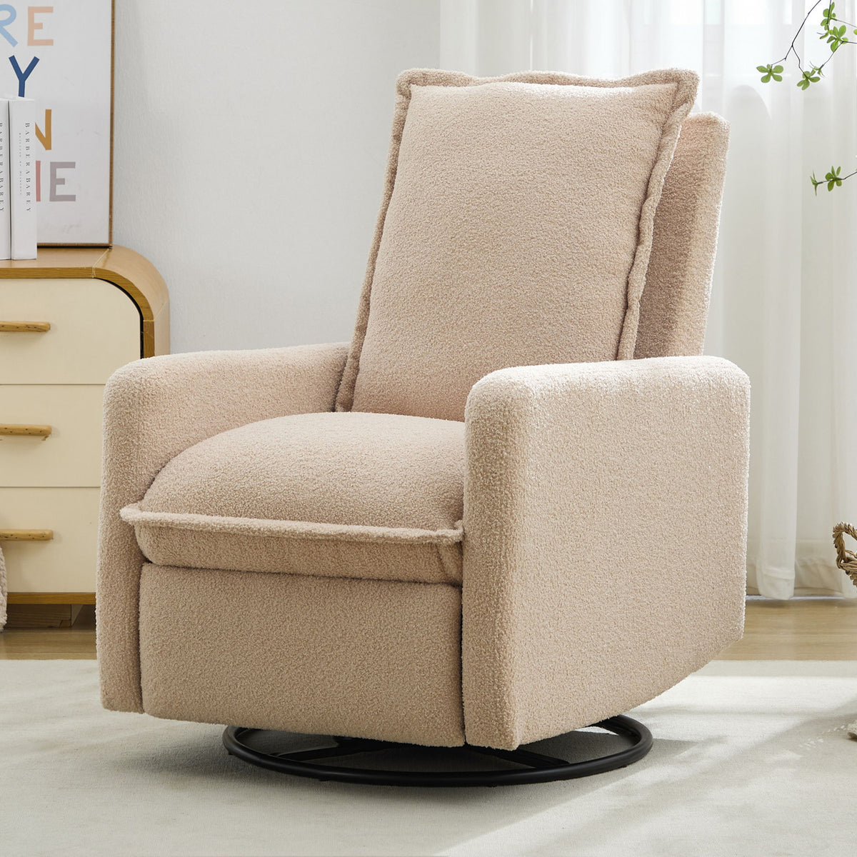 Mecedora reclinable giratoria y deslizante