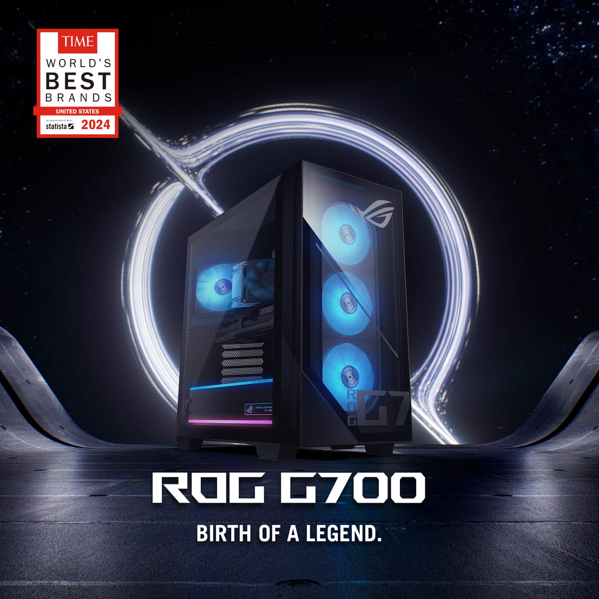 ASUS - ROG GM700 Gaming Desktop - AMD Ryzen 7 9800X3D (2024) - 32GB Memory - NVIDIA GeForce RTX 5070Ti - 2TB Storage - Black