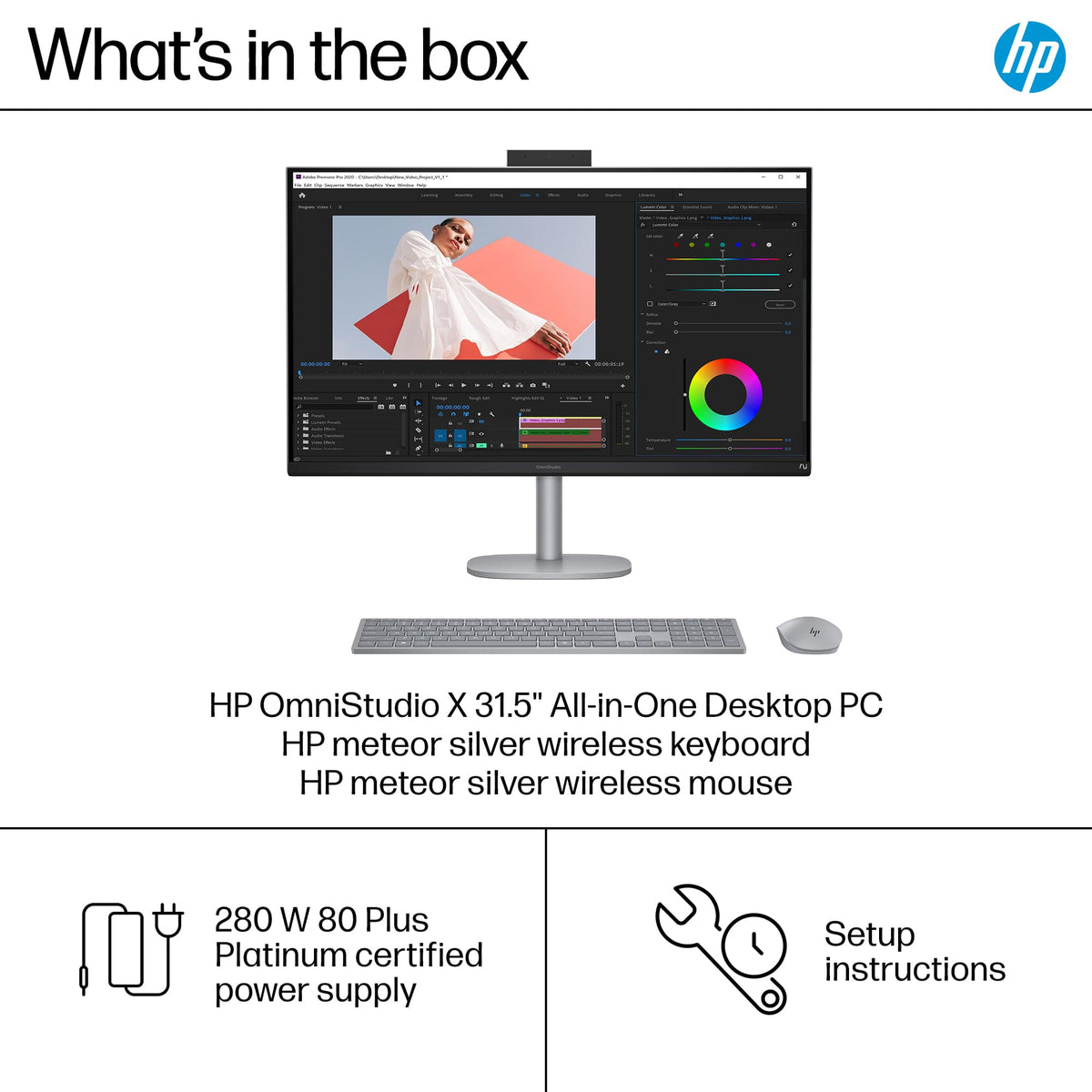HP - OmniStudio X - Copilot+ PC - 31.5" 4K UHD AiO w/ Adjustable Height - Intel Core Ultra 7 258V '24 - 32GB Memory - 1TB SSD - Meteor Silver