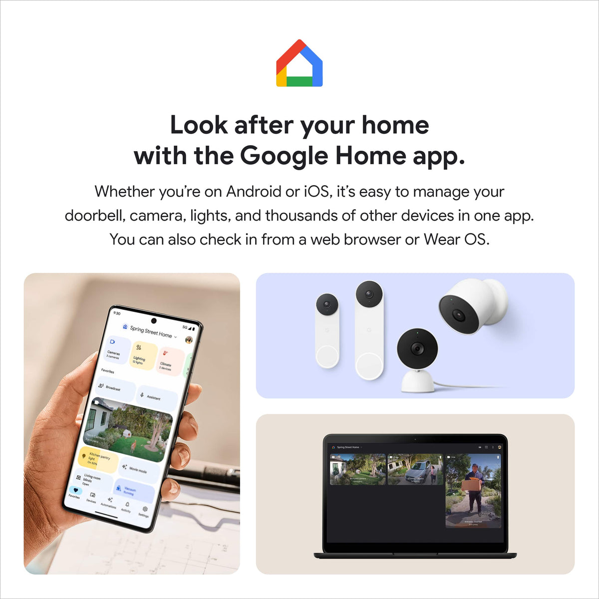 Google - Nest Wi-Fi Video Doorbell - Battery Operated - Snow