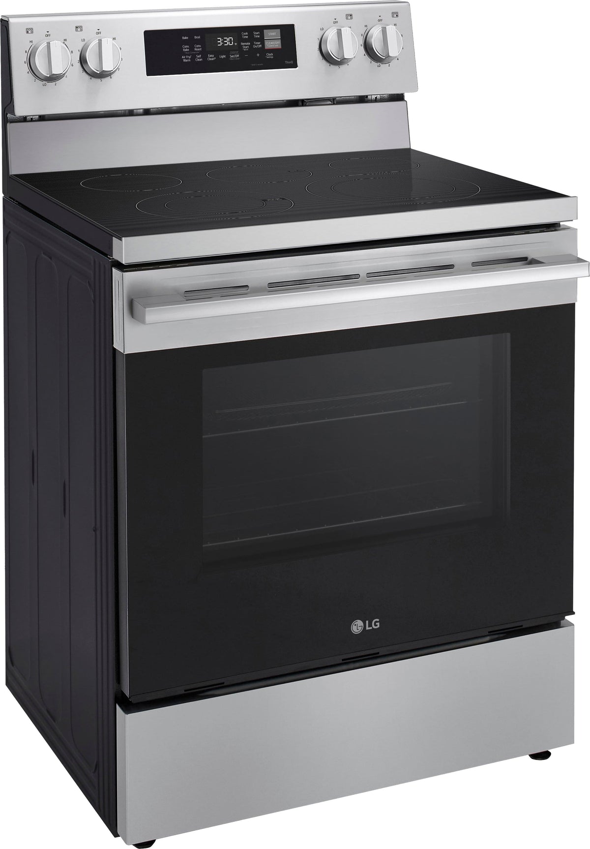 LG - 30-in Wide 6.3 Cu. Ft. Freestanding Electric True Convection Smart Range with 5 Elements, Air Fry and UltraHeat Element - Stainless Steel