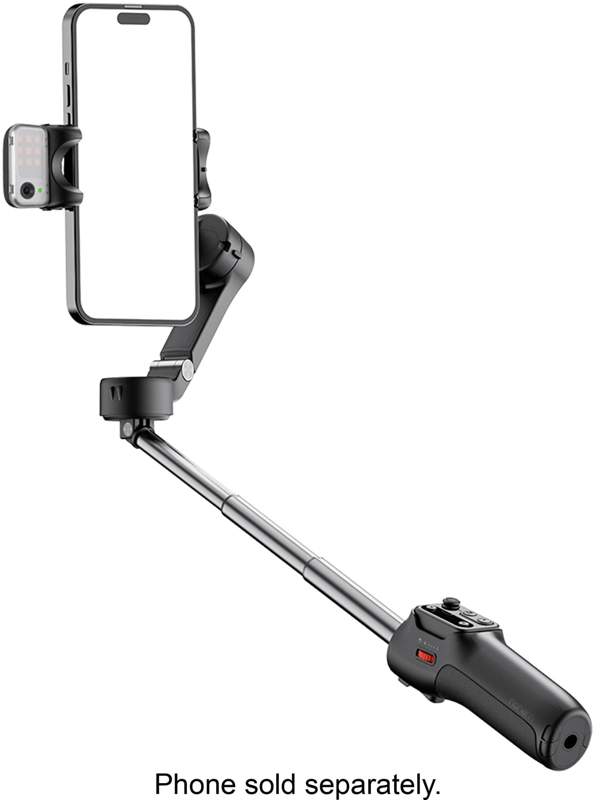 Hohem - iSteady V3 3-Axis Gimbal Stabilizer for Smartphone w/ AI Tracking, Detachable Remote, Extendable Pole, & Magnetic Light - Black
