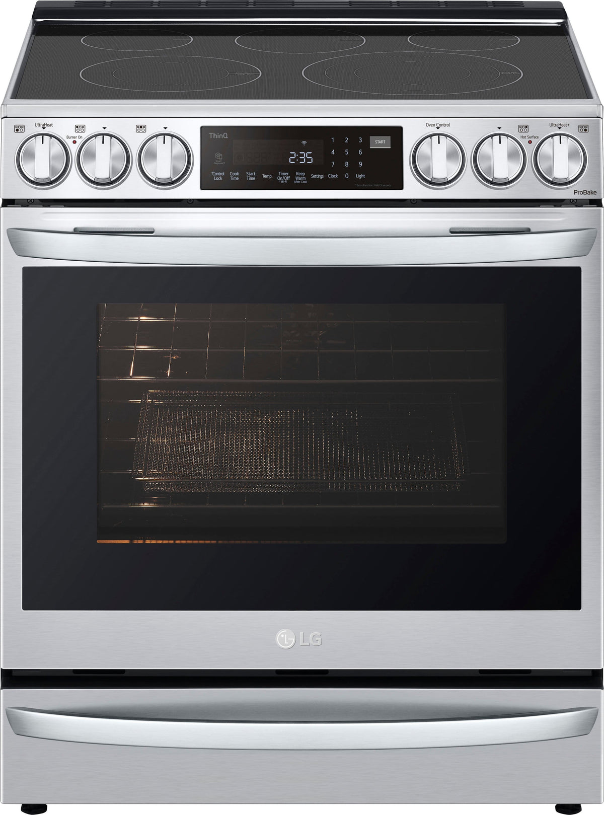 LG - 30-in Wide 6.3 Cu. Ft. Smart Slide-In True Convection Range with 5 Elements, EasyClean and Air Sous Vide - Stainless Steel
