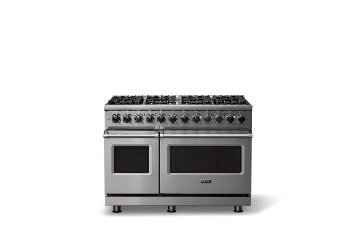 Viking - 48 in. Wide 8 Burner 5-Series Gas Open Burner Range - Stainless Steel