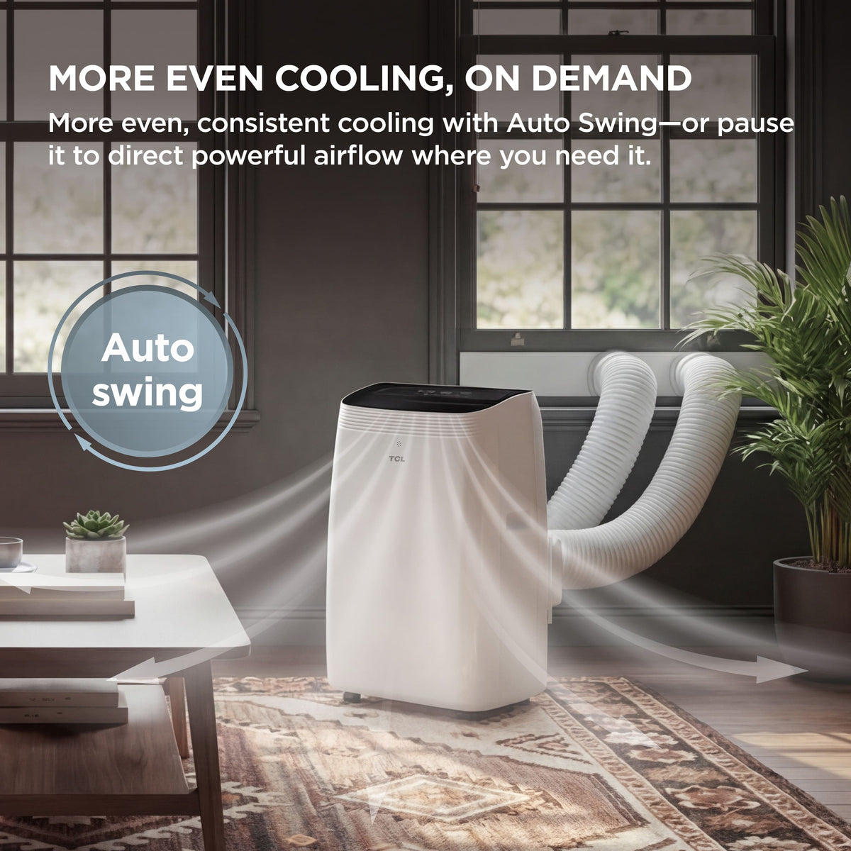 TCL - 450 Sq. Ft. 10,000 BTU Q-Series Ultra-Quiet Dual Hose Inverter Smart Portable Air Conditioner - White